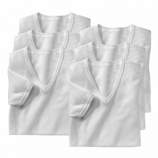 Bílé spodní tričko s výstřihem do „V“