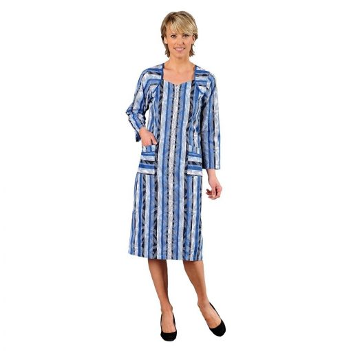Domácí šaty na zip modrá potisk  – Blancheporte
