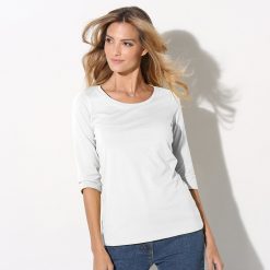 Jednobarevné tričko s / rukávy bílá  - Blancheporte