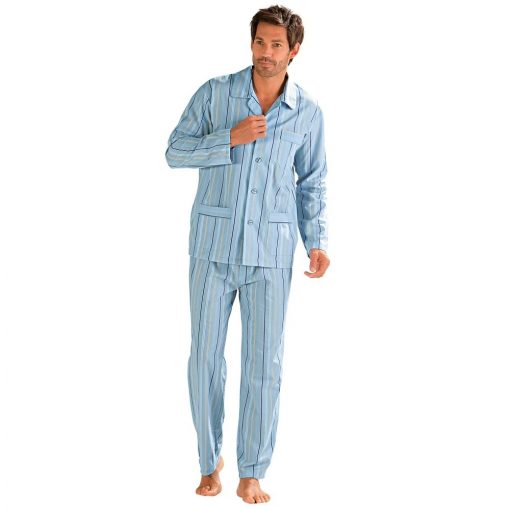 Klasické pruhované pyžamo modrá proužky / (XL) – Blancheporte