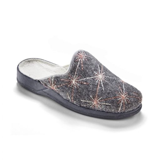 Pantofle s vnitřní kožešinou šedý melír  – Blancheporte