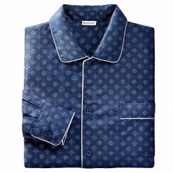 Prodloužený pyžamový kabátek s potiskem nám.modrá / (XL) - Blancheporte