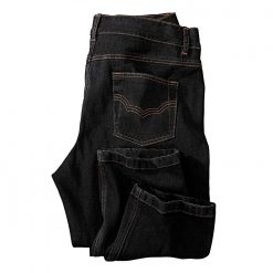 Riflové kalhoty z pružné bavlny černá  - Blancheporte