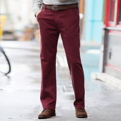 Rovné kalhoty s klínovými kapsami bordó  - Blancheporte