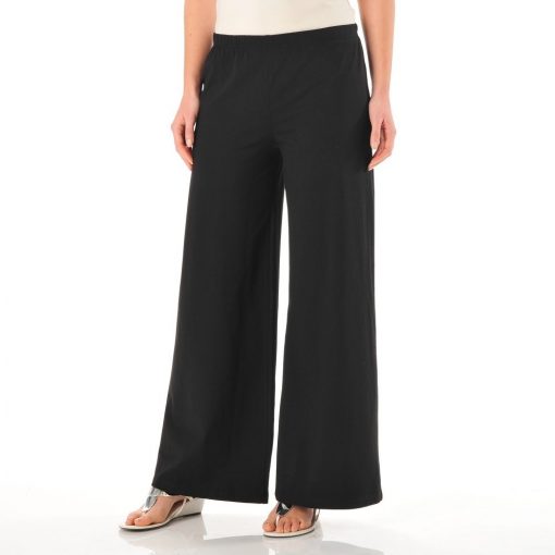 Široké kalhoty z úpletu černá  – Blancheporte