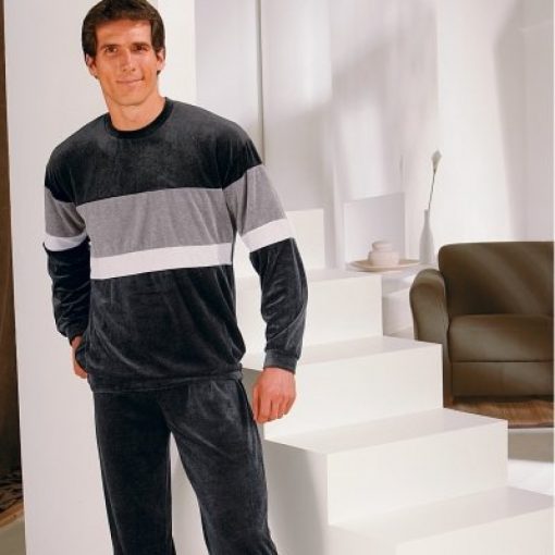 Velurové pyžamo šedá / (XL) – Blancheporte
