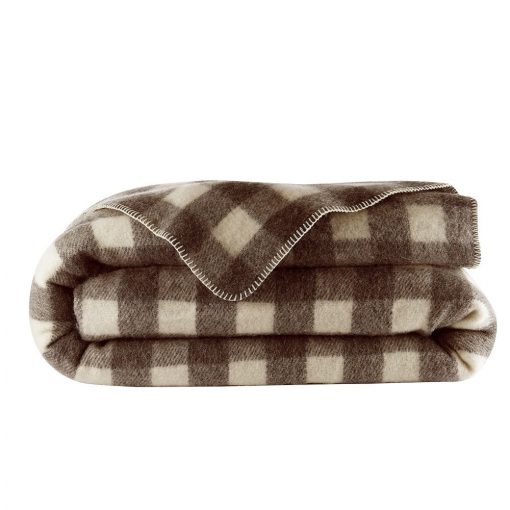 Vlněná deka káro kaštanová xcm – Blancheporte