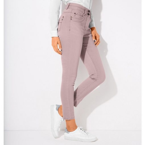 / úzké barevné džíny béžová růžová  – Blancheporte