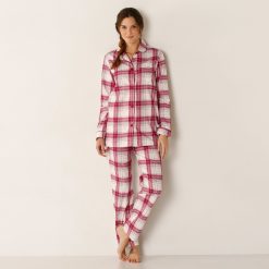 Dámské kostkované pyžamo třešňová / - Blancheporte