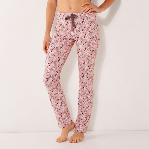 Pyžamové kalhoty s květinovým potiskem růžová / – Blancheporte