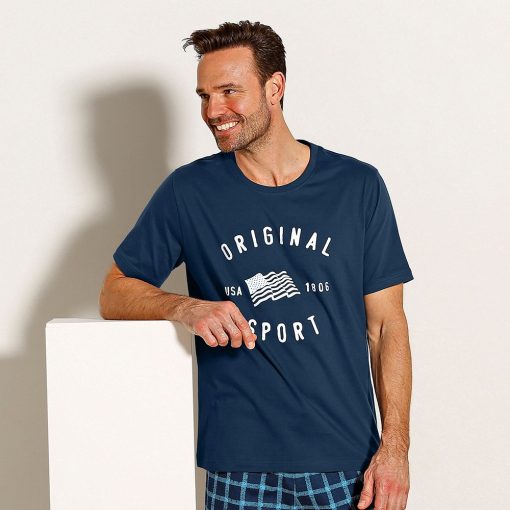 Pyžamové triko s krátkými rukávy modrá / (S) – Blancheporte