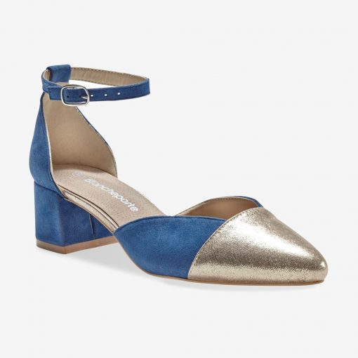 Dvoubarevné sandály nám.modrá/zlatá  – Blancheporte