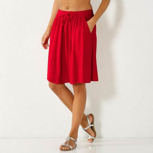 Jednobarevná vzdušná sukně červená  – Blancheporte