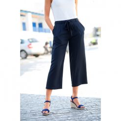 Jednobarevné / široké kalhoty námořnická modrá  - Blancheporte