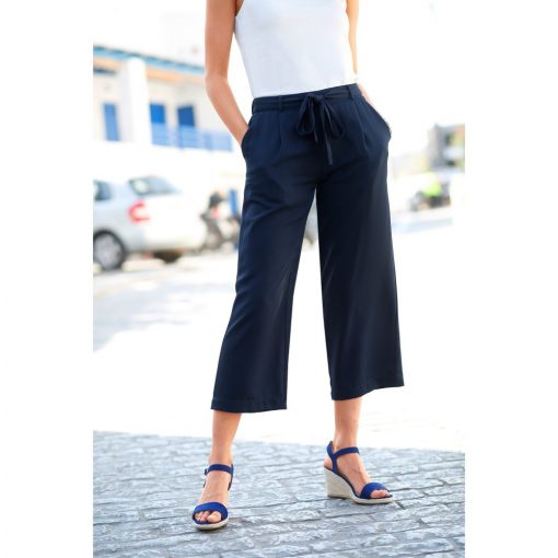 Jednobarevné / široké kalhoty námořnická modrá  – Blancheporte