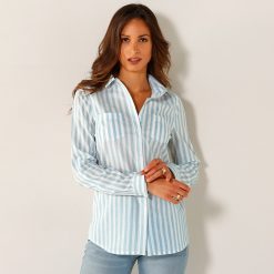Košile s proužky proužky bílá/modrá  - Blancheporte
