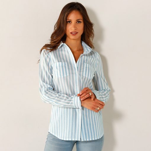 Košile s proužky proužky bílá/modrá  – Blancheporte