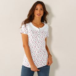 Tuniské tričko s potiskem třesní bílá / - Blancheporte
