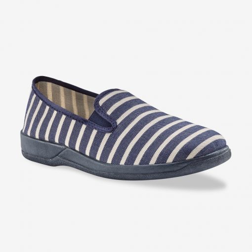Domácí obuv s gumičkami námořnická modrá  – Blancheporte