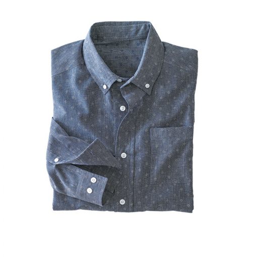 Jednobarevná košile s dlouhými rukávy námořnická modrá / – Blancheporte