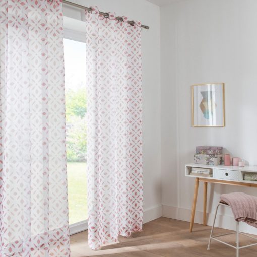 Vitrážová záclona s potiskem růžová xcm – Blancheporte
