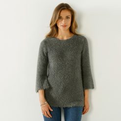 Jemný pulovr khaki / - Blancheporte