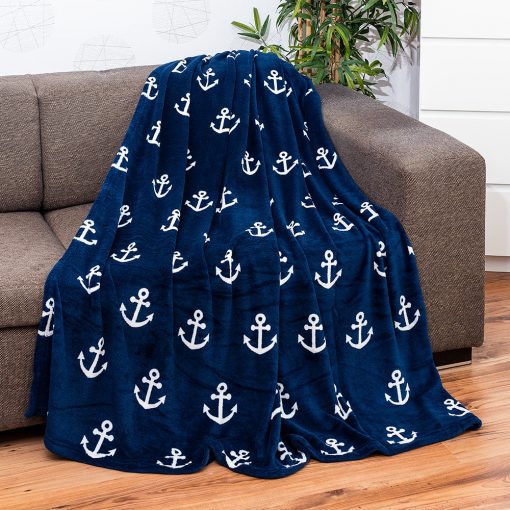 Plyšová deka s kotvou modrá xcm – Blancheporte