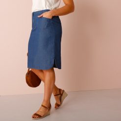 Rovná džínová sukně modrá  - Blancheporte