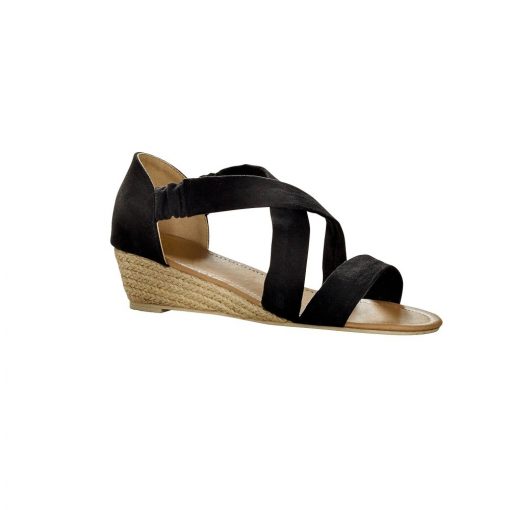 Sandály v semišovém vzhledu černá  – Blancheporte