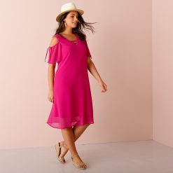 Šaty s odhalenými rameny purpurová  - Blancheporte
