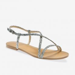 Třpytivé páskové sandály stříbřitá  - Blancheporte