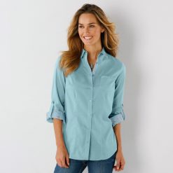 Jednobarevná košile tyrkysová  - Blancheporte