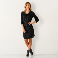 Jednobarevné šaty černá  - Blancheporte