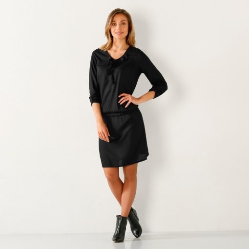 Jednobarevné šaty černá  – Blancheporte