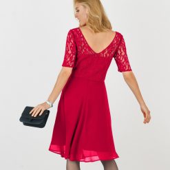 Šaty s krajkou červená  - Blancheporte