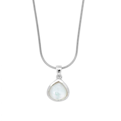 Stříbrný náhrdelník s bílou perletí perleťová bílá – Blancheporte