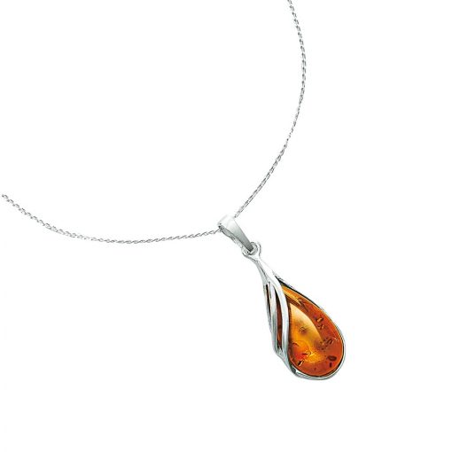 Stříbrný náhrdelník s jantarovým přívěskem „kapka“ náhrdelník – Blancheporte