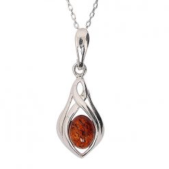 Stříbrný náhrdelník s jantarovým přívěskem náhrdelník - Blancheporte