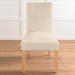 Bi-pružný povlak na židli s efektem veluru béžová samostatně - Blancheporte