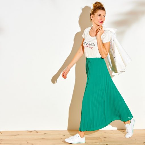 Dlouhá plisovaná sukně zelená  – Blancheporte