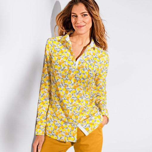 Košile s potiskem citrónů a dlouhým rukávem citronová  – Blancheporte