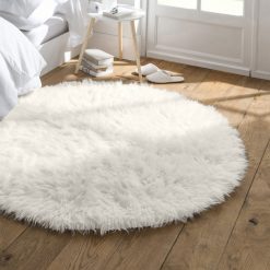 Kulatý koberec s vysokým vlasem přírodní pr. cm - Blancheporte