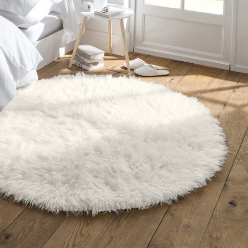 Kulatý koberec s vysokým vlasem přírodní pr. cm – Blancheporte
