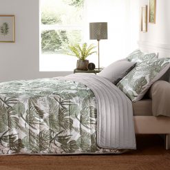 Prošívaný přehoz na postel s potiskem zelená povlak na polštář xcm - Blancheporte