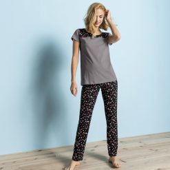 Pyžamové kalhoty s potiskem hvězdiček černá / - Blancheporte
