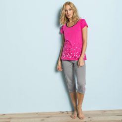 Pyžamové tričko s motivem "hvězdičkového deště" fuchsie / - Blancheporte