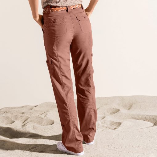 Rovné kalhoty s kapsami kaštanová  – Blancheporte