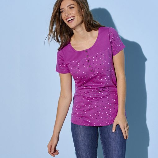 Tuniské tričko s potiskem purpurová / – Blancheporte
