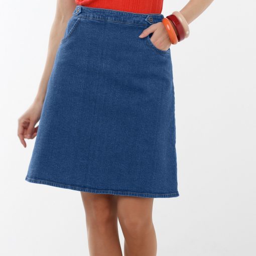 Džínová rozšířená sukně modrá  – Blancheporte