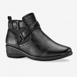 Kotníkové boty na podpatku černá  - Blancheporte